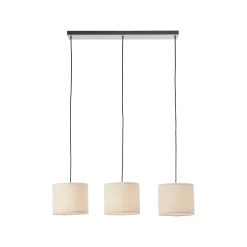 Teddy-riippuvalaisin, pituus 98 cm, beige, 3-valo, kangas/metallia