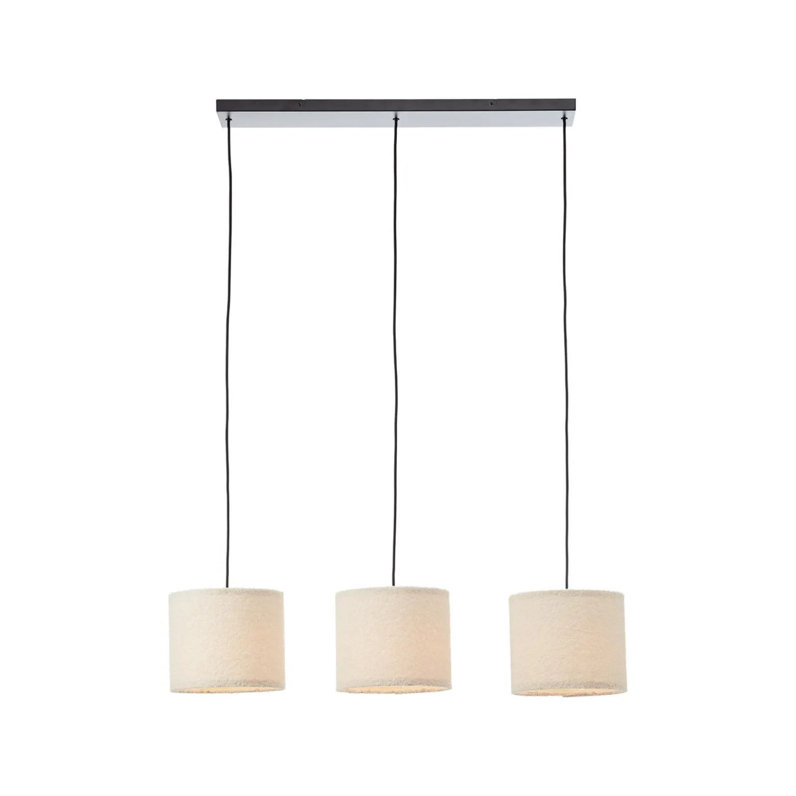 Teddy-riippuvalaisin, pituus 98 cm, beige, 3-valo, kangas/metallia