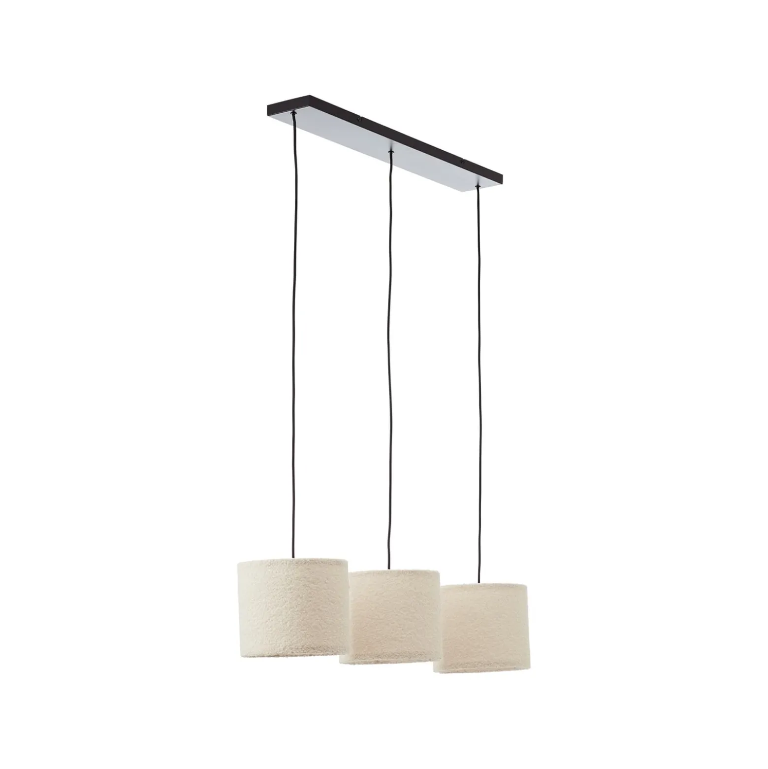 Teddy-riippuvalaisin, pituus 98 cm, beige, 3-valo, kangas/metallia