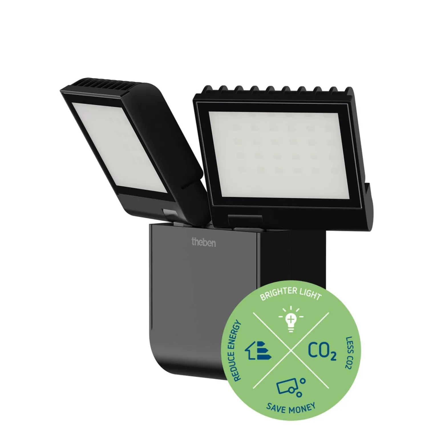 Theben LED-ulkoseinävalaisin theLeda S17-100L, musta, 2-valoinen