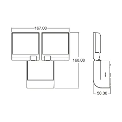 Theben LED-ulkoseinävalaisin theLeda S17-100L, musta, 2-valoinen