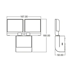 Theben LED-ulkoseinävalaisin theLeda S17-100L, valkoinen, 2-valo.