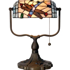 Tiffany-tyylinen Dragonfly-pankkiirivalaisin
