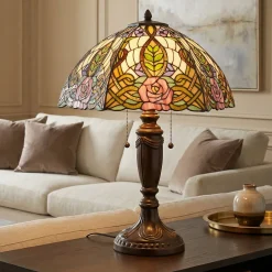 Tiffany-tyylinen Eden-pöytävalaisin