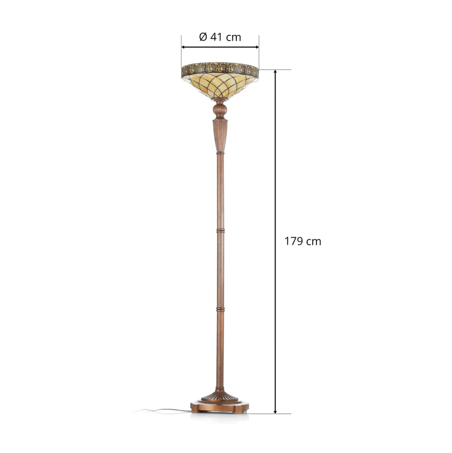 Tiffany-tyylinen lattiavalaisin Diamond