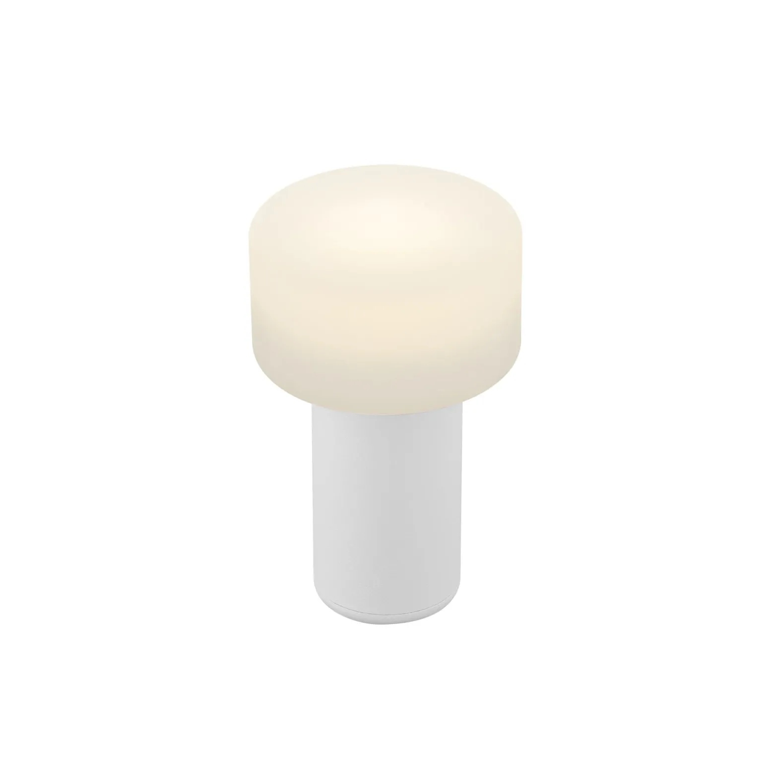 Tiny-B ladattava LED-pöytävalaisin, valkoinen, korkeus 13 cm, IP54, USB-portti