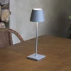 Toc-LED-pöytälamppu USB-laturilla, IP54, harmaa