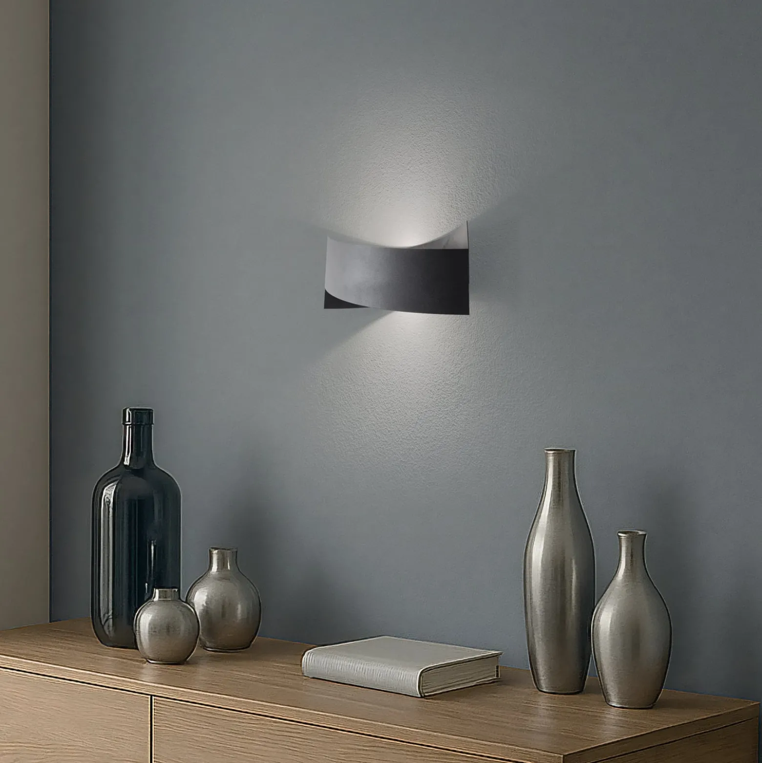 Toc-LED-pöytälamppu USB-laturilla, IP54, harmaa