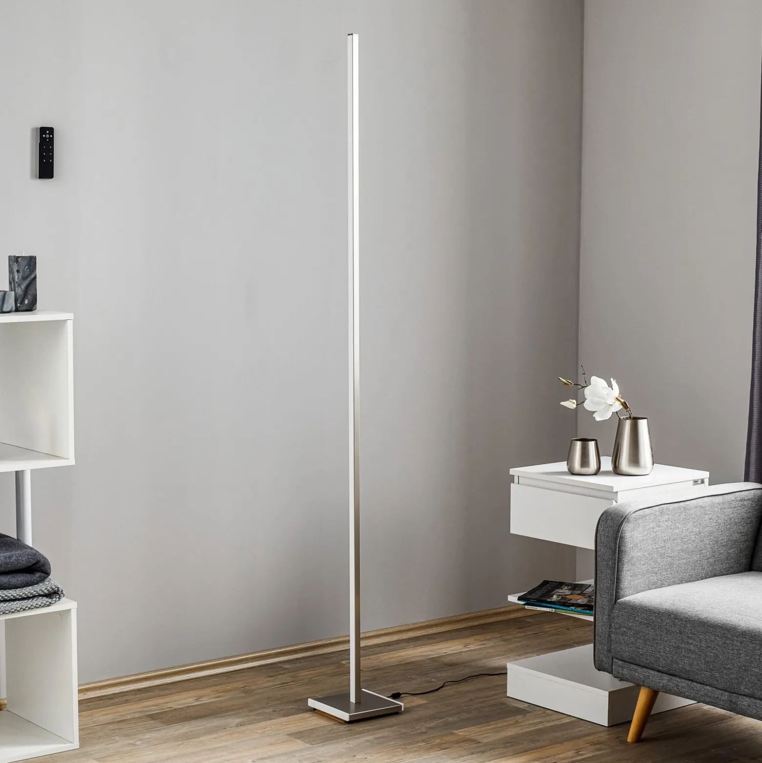 Toiminnallinen LED-lattiavalaisin Orix, valkoinen, 180 cm