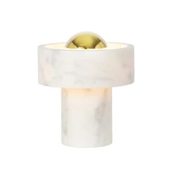 Tom Dixon LED-akkukäyttöinen pöytälamppu Stone, kullanvärinen, korkeus 19 cm