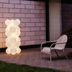 Tom Dixon LED-akkukäyttöinen pöytävalaisin JACK, valkoinen, 58 x 58 cm, IP65
