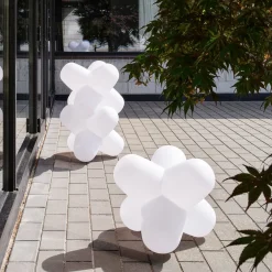 Tom Dixon LED-akkukäyttöinen pöytävalaisin JACK, valkoinen, 58 x 58 cm, IP65