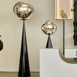Tom Dixon LED-akkupöytälamppu Melt Portable, musta, 29 cm