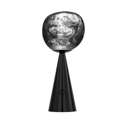 Tom Dixon LED-akkupöytälamppu Melt Portable, musta, 29 cm