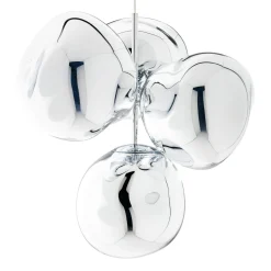 Tom Dixon LED-kattokruunu Melt Chandelier, kromivärinen
