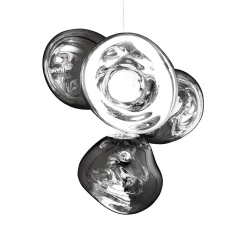 Tom Dixon LED-kattokruunu Melt Chandelier, kromivärinen