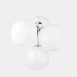 Tom Dixon LED-kattokruunu Melt Chandelier opaali/kromi