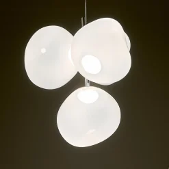 Tom Dixon LED-kattokruunu Melt Chandelier opaali/kromi