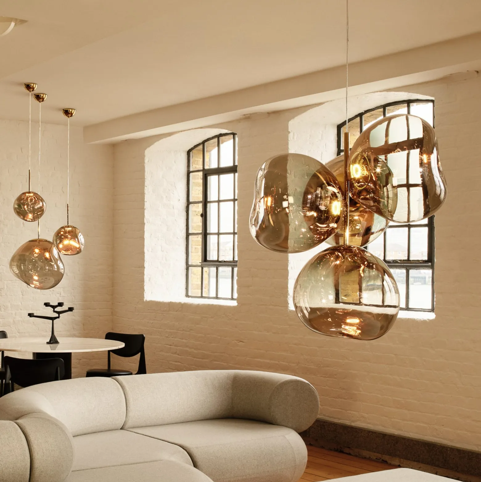 Tom Dixon LED-kattokruunu Melt Chandelier, pronssinvärinen