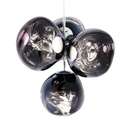 Tom Dixon LED-kattokruunu Melt Chandelier, savuharmaa