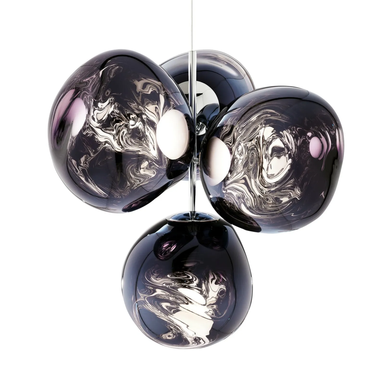 Tom Dixon LED-kattokruunu Melt Chandelier, savuharmaa