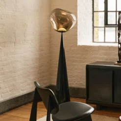 Tom Dixon LED-lattiavalo Melt Cone Flat, pronssinvärinen, 175 cm