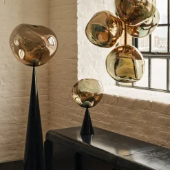 Tom Dixon LED-lattiavalo Melt Cone Flat, pronssinvärinen, 175 cm