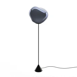 Tom Dixon LED-lattiavalo Melt Cone Slim, savuharmaa, 180 cm