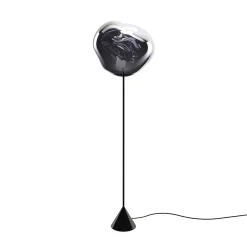 Tom Dixon LED-lattiavalo Melt Cone Slim, savuharmaa, 180 cm