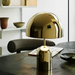 Tom Dixon LED-pöytälamppu Bell, kultainen, 43 cm, himmennettävä