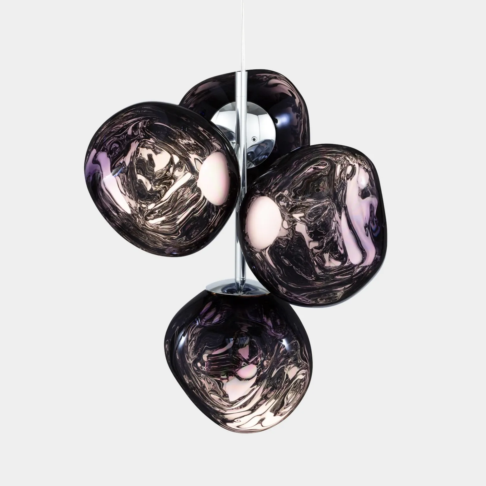 Tom Dixon LED-riippuvalaisin Melt Chandelier Mini, savuharmaa