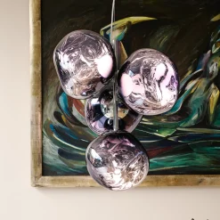 Tom Dixon LED-riippuvalaisin Melt Chandelier Mini, savuharmaa