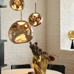 Tom Dixon LED-riippuvalaisin Melt, Ø 50 cm, kultainen