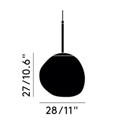 Tom Dixon LED-riippuvalaisin Melt Mini, Ø 28 cm, kupari