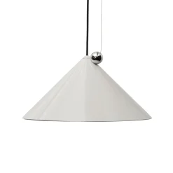 Tom Dixon LED-riippuvalaisin Pose, harmaa-beige, Ø 43 cm teräs dim