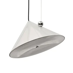 Tom Dixon LED-riippuvalaisin Pose, harmaa-beige, Ø 43 cm teräs dim