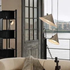 Tom Dixon LED-riippuvalaisin Pose, hopea, Ø 43 cm, teräs, himmennettävä