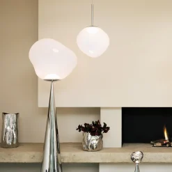 Tom Dixon LED-riippuvalo Melt, Ø 50 cm, opaali/kulta