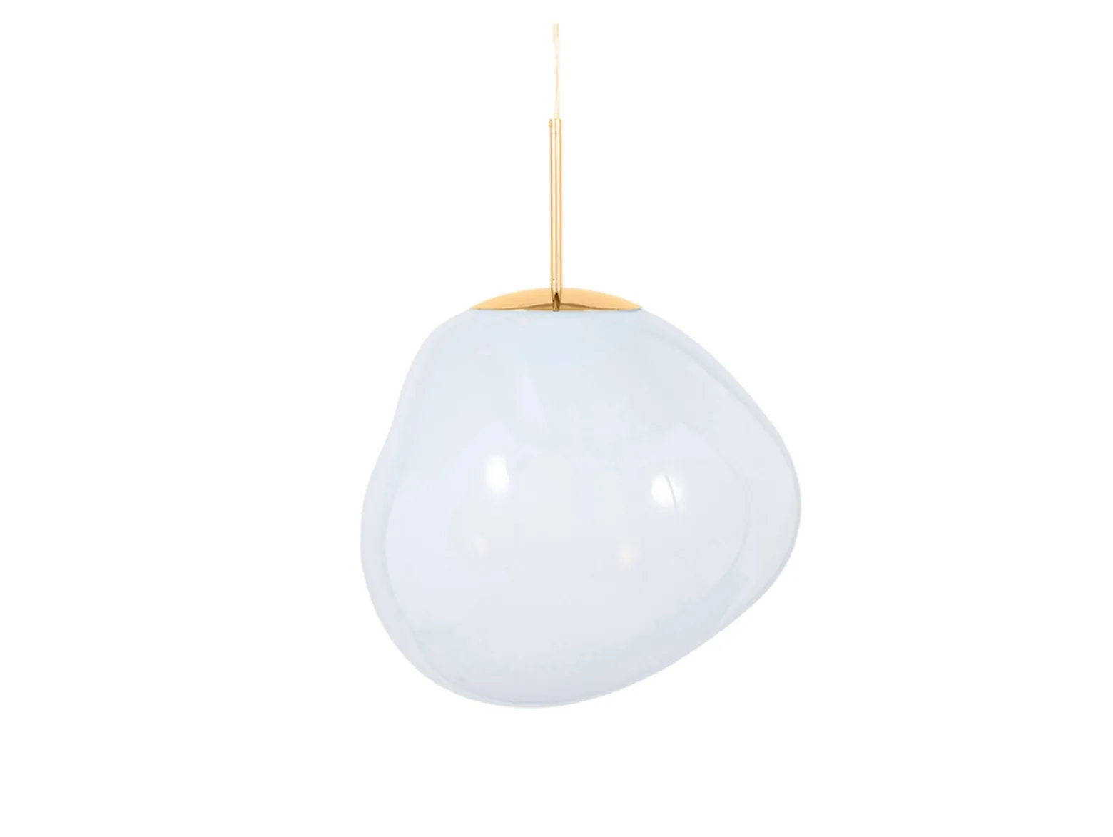 Tom Dixon LED-riippuvalo Melt, Ø 50 cm, opaali/kulta