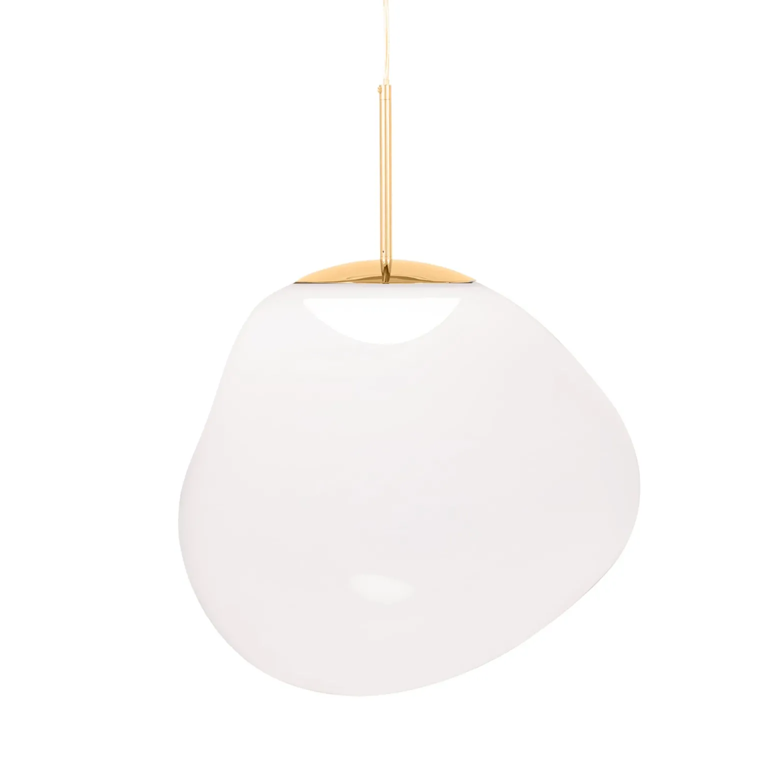 Tom Dixon LED-riippuvalo Melt, Ø 50 cm, opaali/kulta