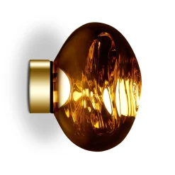 Tom Dixon LED-seinävalaisin Melt Surface Mini, 30 cm, kultainen