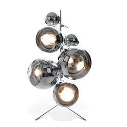 Tom Dixon Mirror Ball Floor Chandelier, hopeanvärinen, 182 cm