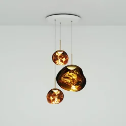 Tom Dixon riippuvalo Melt Trio Round, Ø 81 cm, kultainen
