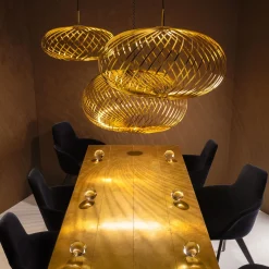 Tom Dixon Spring Large riippuvalo Ø 95 cm messinki