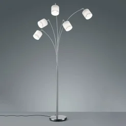 Tommy lattiavalaisin, nikkeli/valkoinen, korkeus 200 cm, 5-valo, kangas