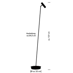 Tom Pro LED-lattiavalaisin, musta, 1-valo, CCT, himmennin