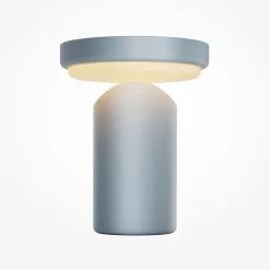 Topo-LED-akkukäyttöinen pöytälamppu, vaaleansininen, korkeus 20 cm,