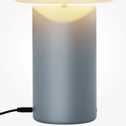 Topo-LED-akkukäyttöinen pöytälamppu, vaaleansininen, korkeus 20 cm,