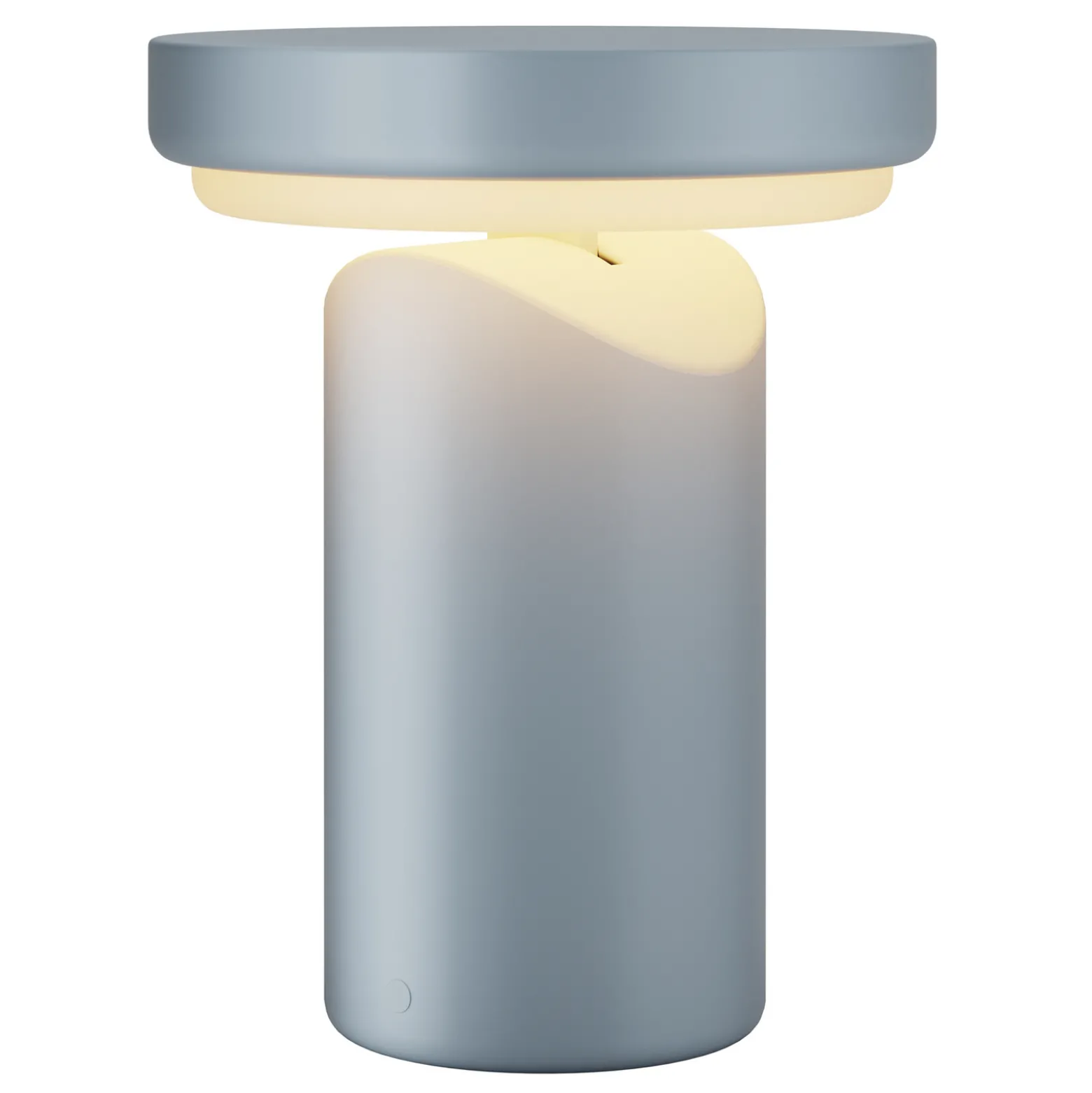 Topo-LED-akkukäyttöinen pöytälamppu, vaaleansininen, korkeus 20 cm,