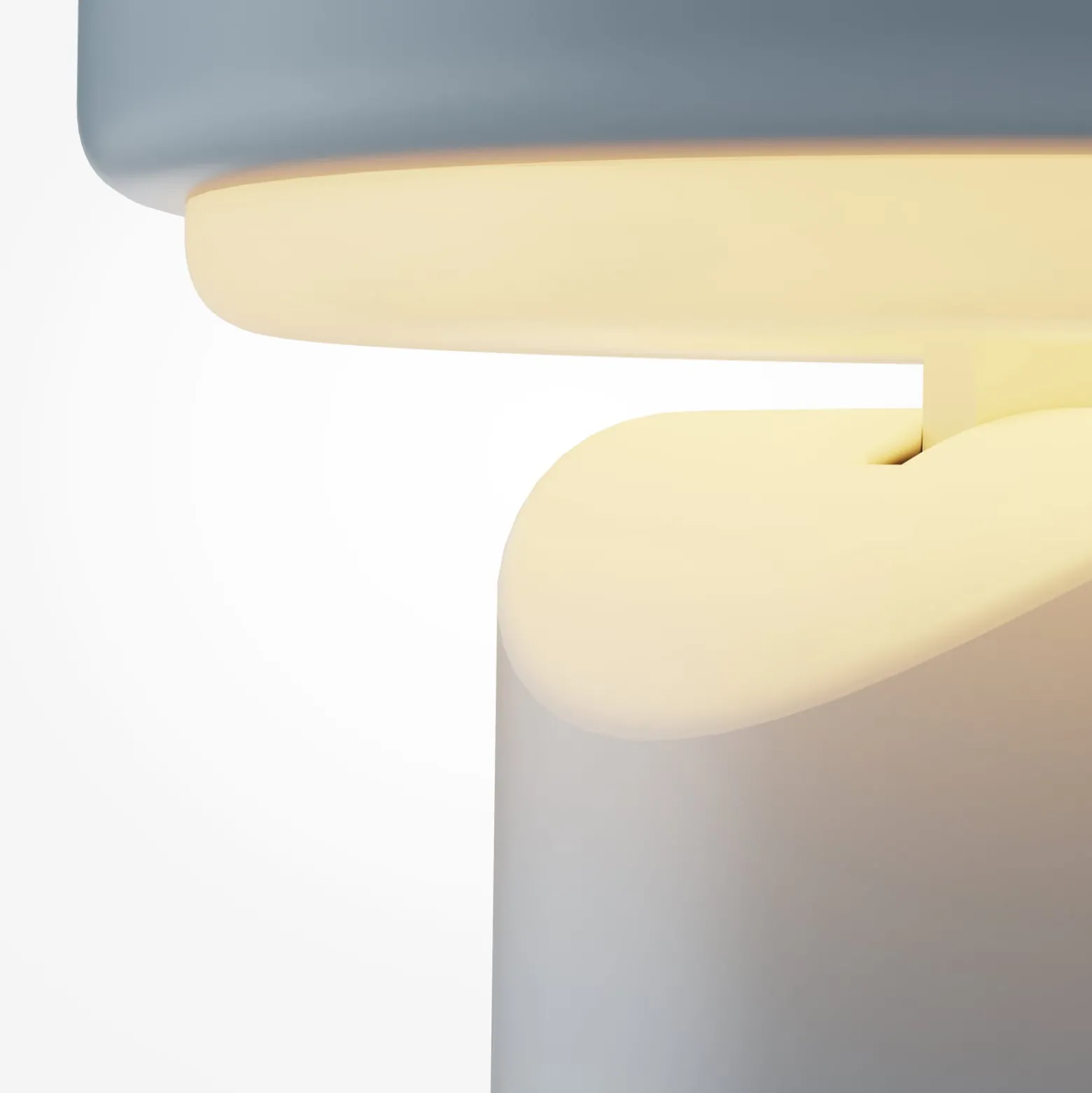 Topo-LED-akkukäyttöinen pöytälamppu, vaaleansininen, korkeus 20 cm,